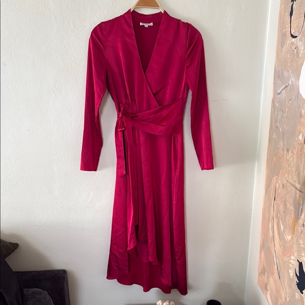 Equipment Brand - Elegant Fuschia Wrap Dress
